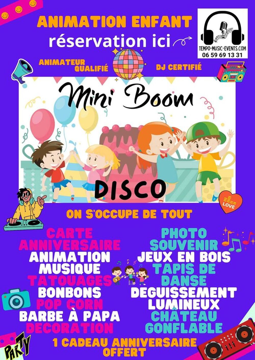   Animation d'anniversaire et aprs midi enfants 