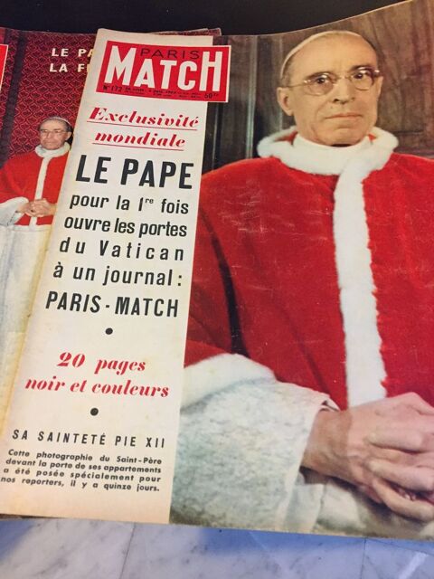 Deux anciens PARIS MATCH : PIE XII � la une 2 Soissons (02)