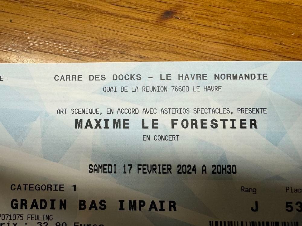 Concert de Maxime le forestier au Havre Samedi 17 fevrier Billetterie