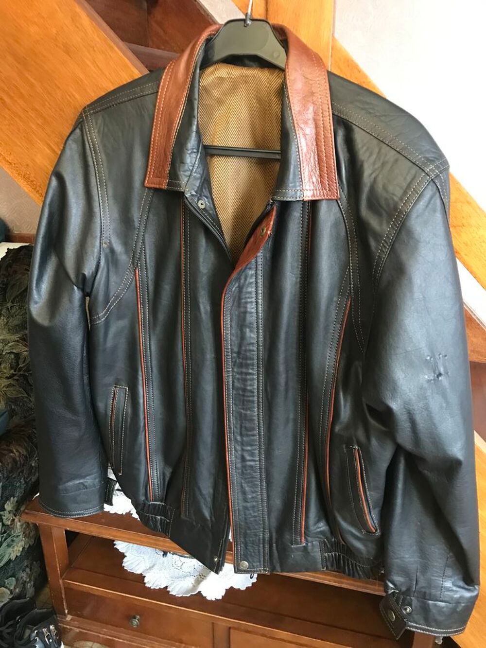 Blouson homme en cuir de veau Vêtements
