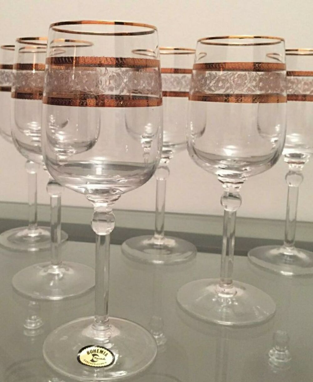 verres &agrave; eau en cristal de Boh&egrave;me Décoration