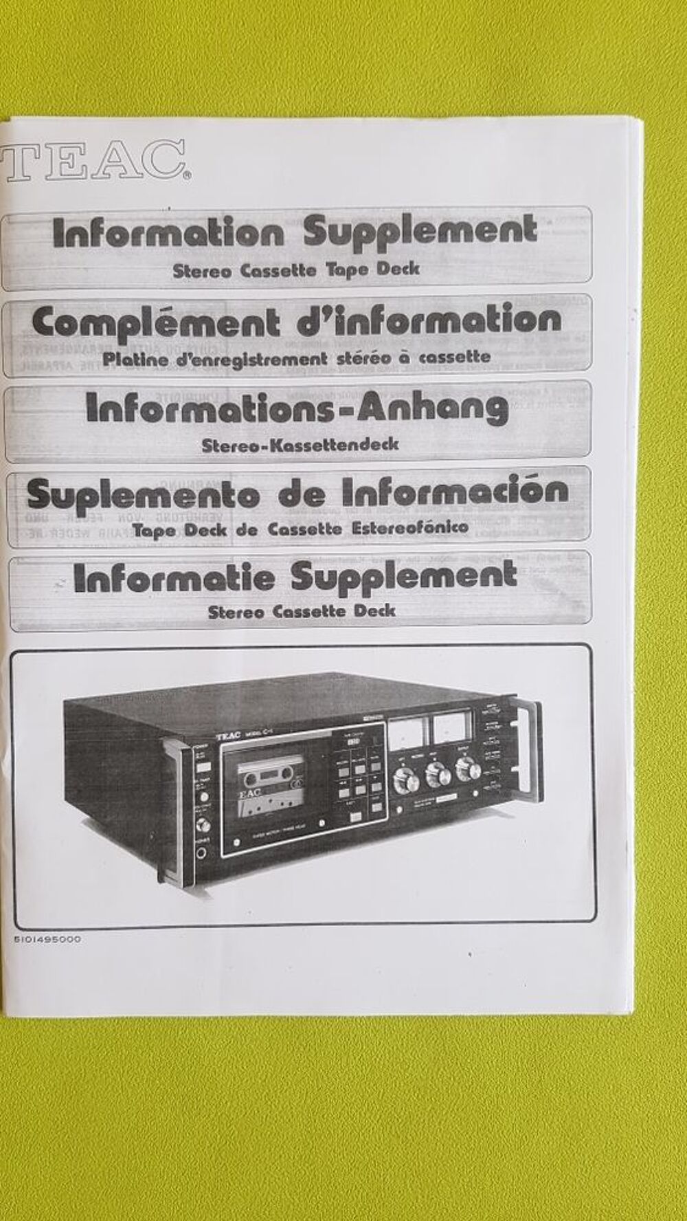 TEAC * ST&Eacute;R&Eacute;O A CASSETTE Audio et hifi