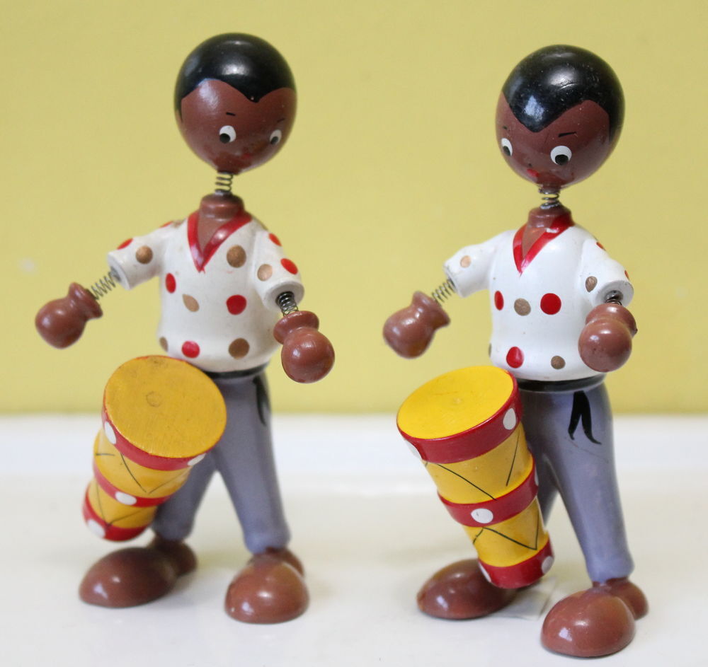 Figurine bois Bobble Head GOULA Spain Joueur de TamTam 