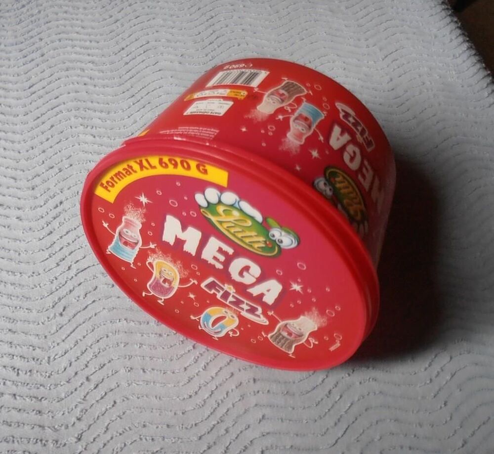 Bo&icirc;te publicitaire / de collection ronde Lutti rouge NEUF
