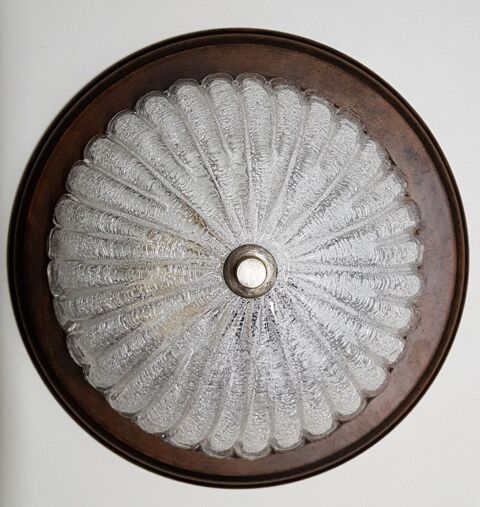 Plafonnier ou applique murale en verre et bois massif 25 Marignane (13)