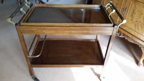 Desserte roulante vintage (bois,verre et laiton) 350 Paris 13 (75)