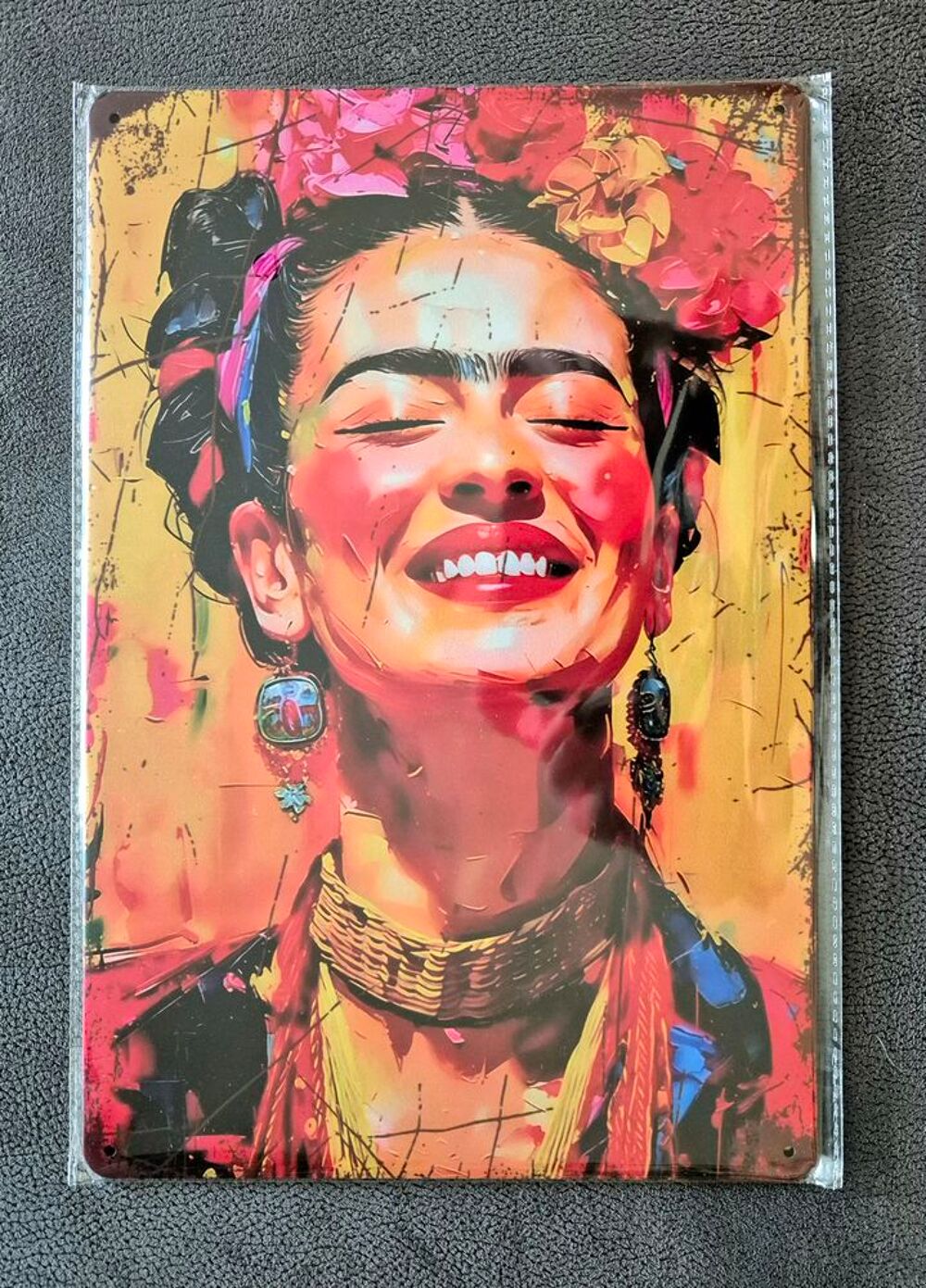 Plaque m&eacute;tallique d&eacute;corative Frida Kahlo Décoration