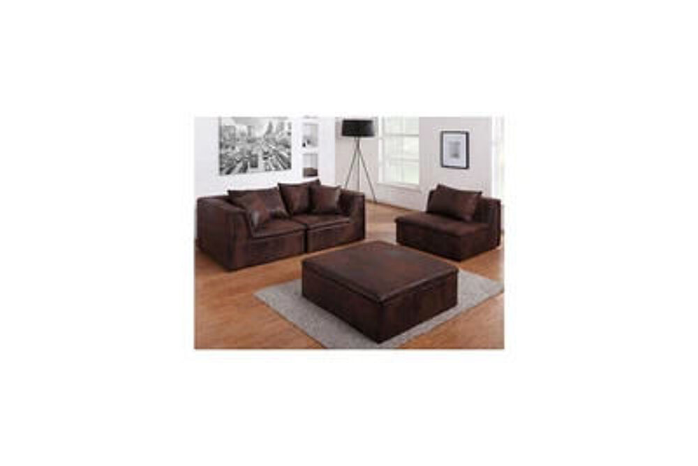 salon modulable aspect cuir vieilli microfibre Meubles
