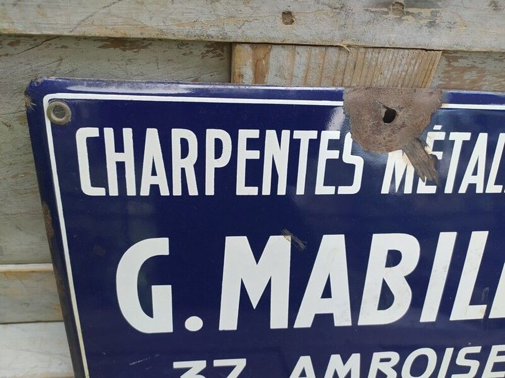 Plaque &Eacute;maill&eacute;e Charpentes M&eacute;talliques G. Mabille Amboise 