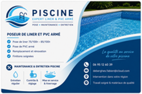   Pose de liner et PVC armé pour piscine + entretien 