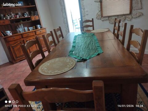 Salle à manger complète buffet table de ferme 100% chêne  1500 Saverdun (09)
