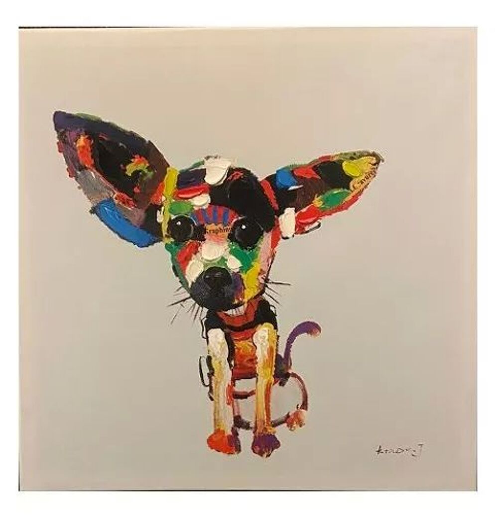Tableau Chien Pop 50 X 50 Chiwa Oxana 50x50 Décoration