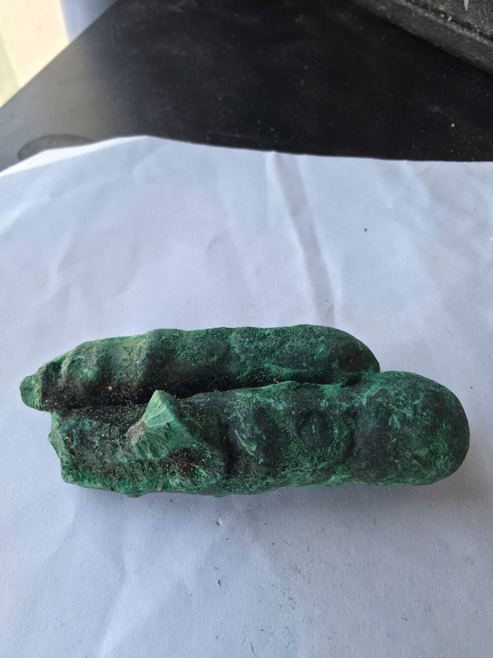 Min&eacute;ral de Collection : Rare Stalactite de Malachite (Katanga)-116g 