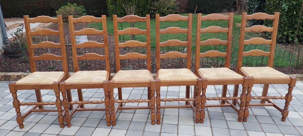 Chaises ch&ecirc;ne paillage neuf Meubles
