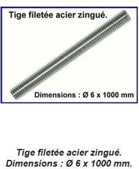 Tige Filete Galva  M 6 long 1 m   (lot de 60)
40 trchy (91)