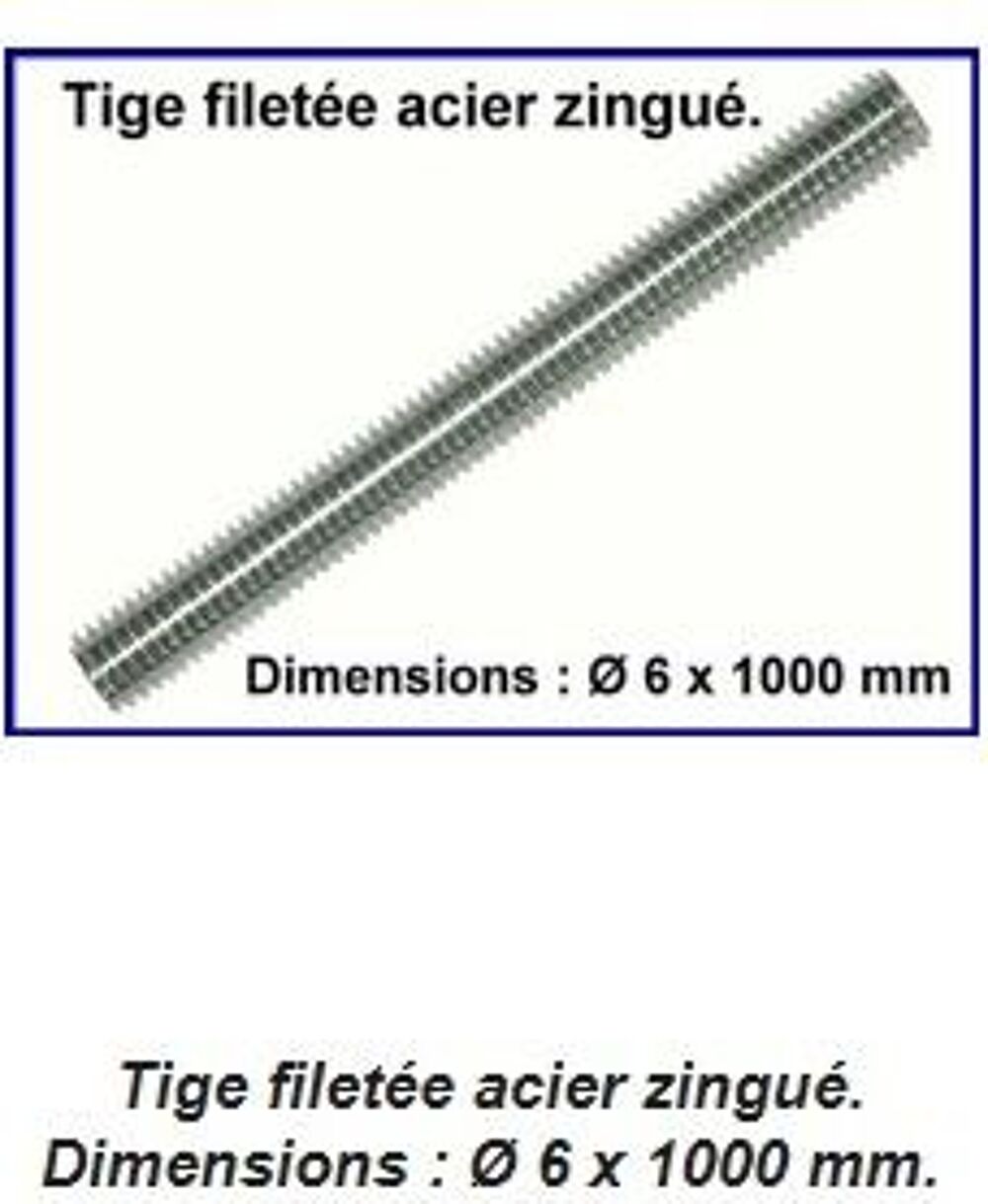 Tige Filet&eacute;e Galva M 6 long 1 m (lot de 60)
Bricolage