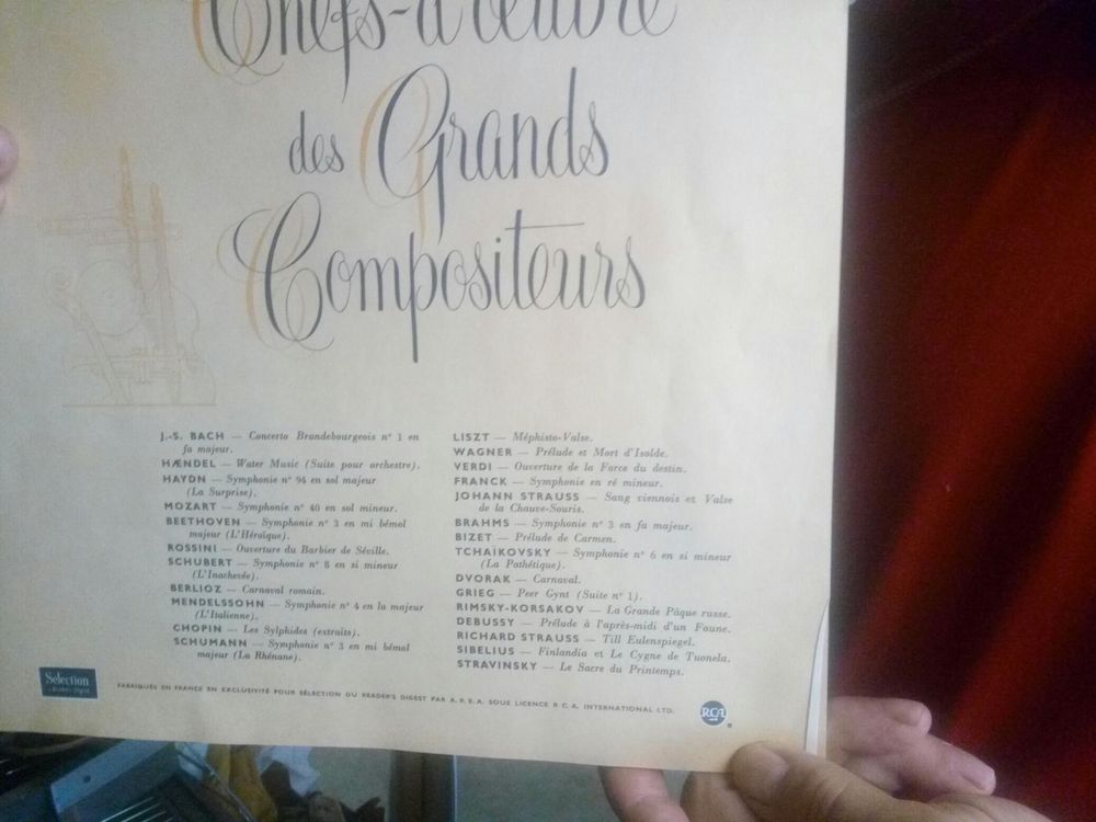 coffret chefs d'?uvre des grands compositeurs CD et vinyles