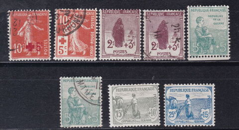 Timbres EUROPE-FRANCE 1914-18 YT du 146 au 151 40 Paris 1 (75)