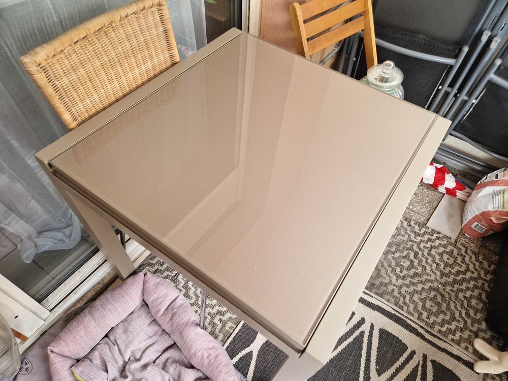 Table modulable en metal et verre Meubles