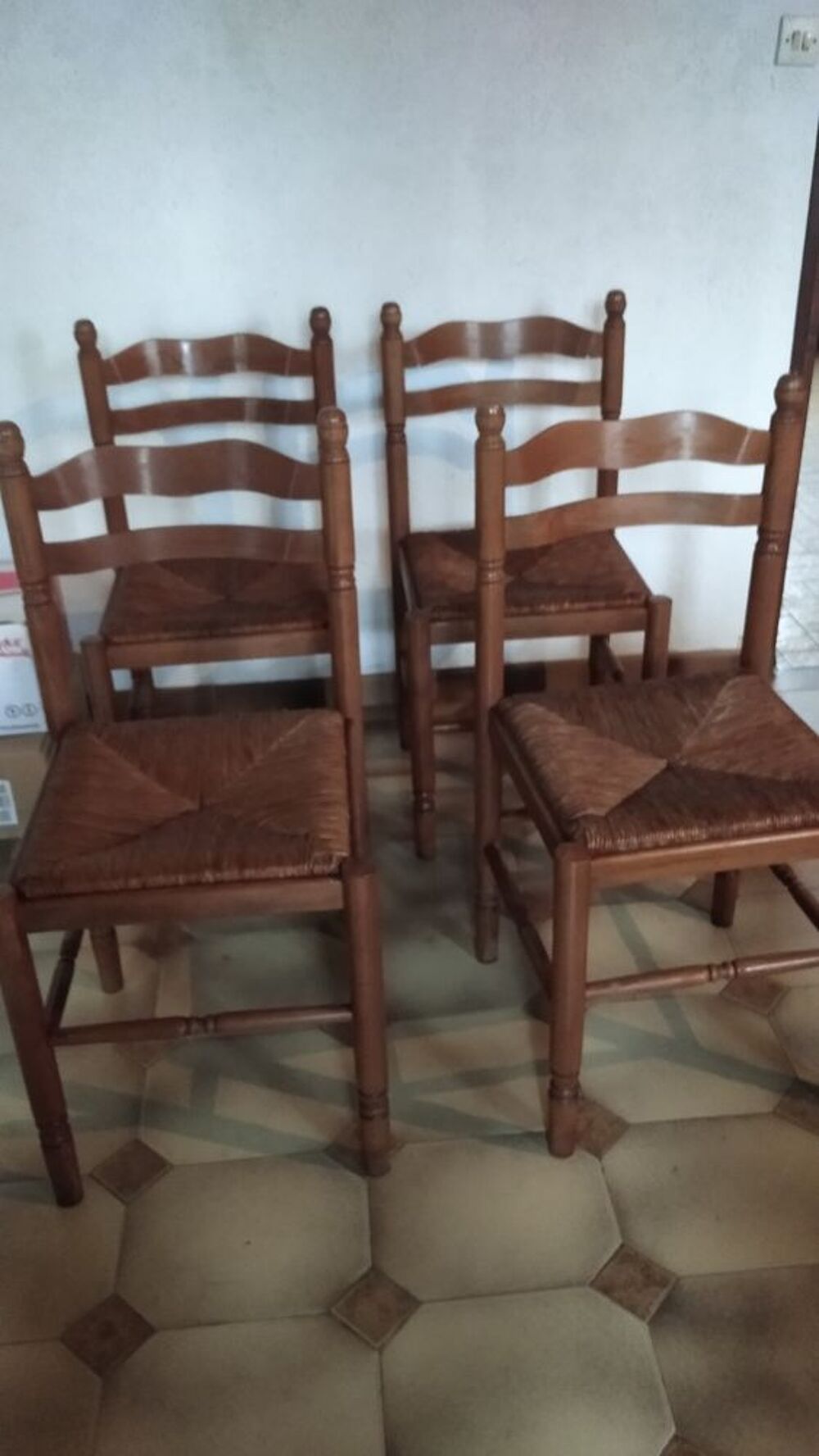 4 chaises en paille Meubles
