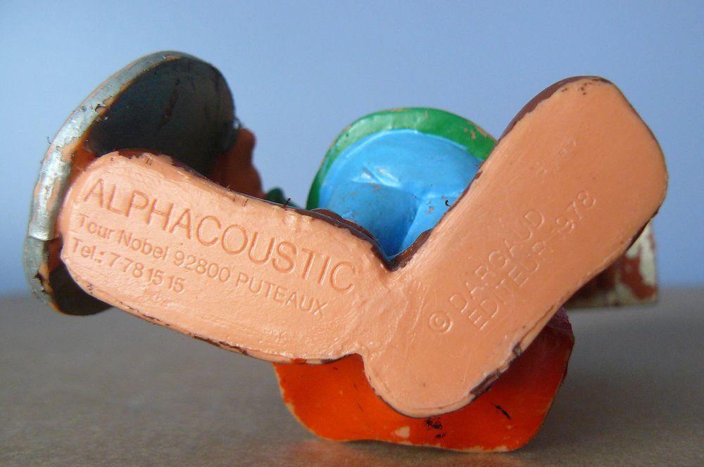 ALPHACOUSTIC : figurine publicitaire Ast&eacute;rix et Ob&eacute;lix 1978 