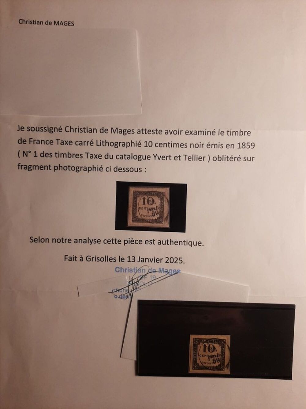 Tembres ancien des collection 