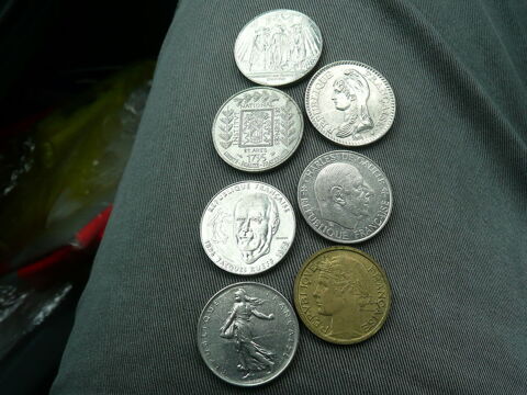 Lot de 7 pi�ces de 1 franc Fran�aise 12 Bordeaux (33)