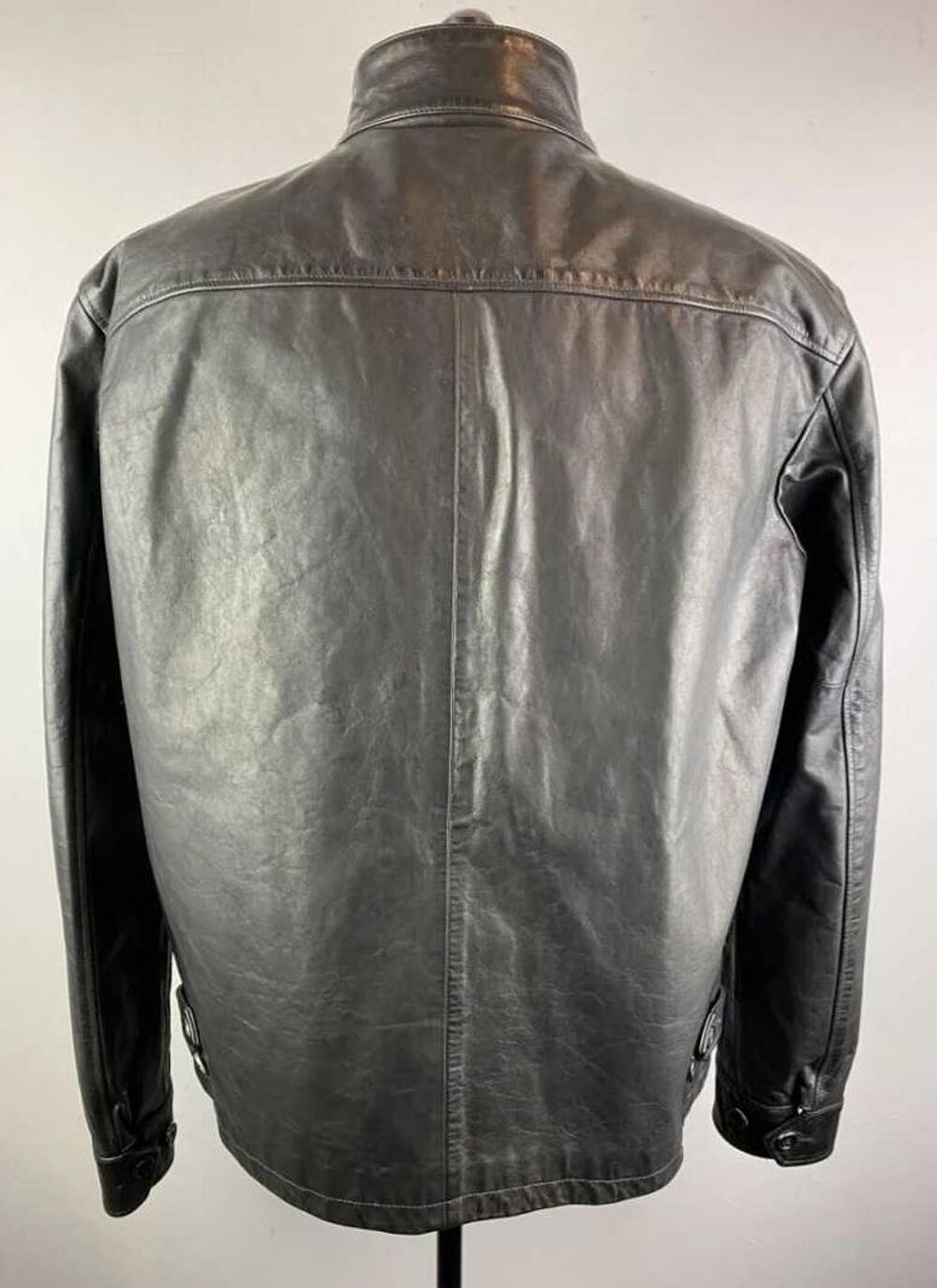 Veste en cuir Ralph Lauren noire pour homme taille S, neuve et d'origine Vêtements