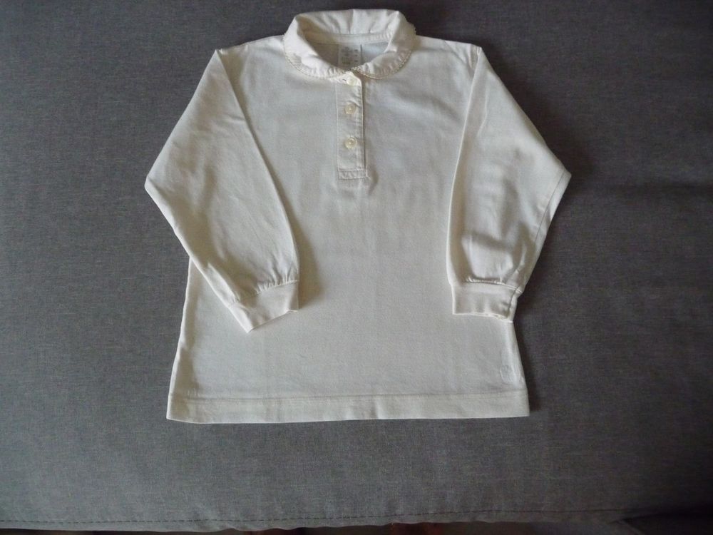 Polo ivoire ou &eacute;cru manches longues taille 4 ans Vêtements enfants