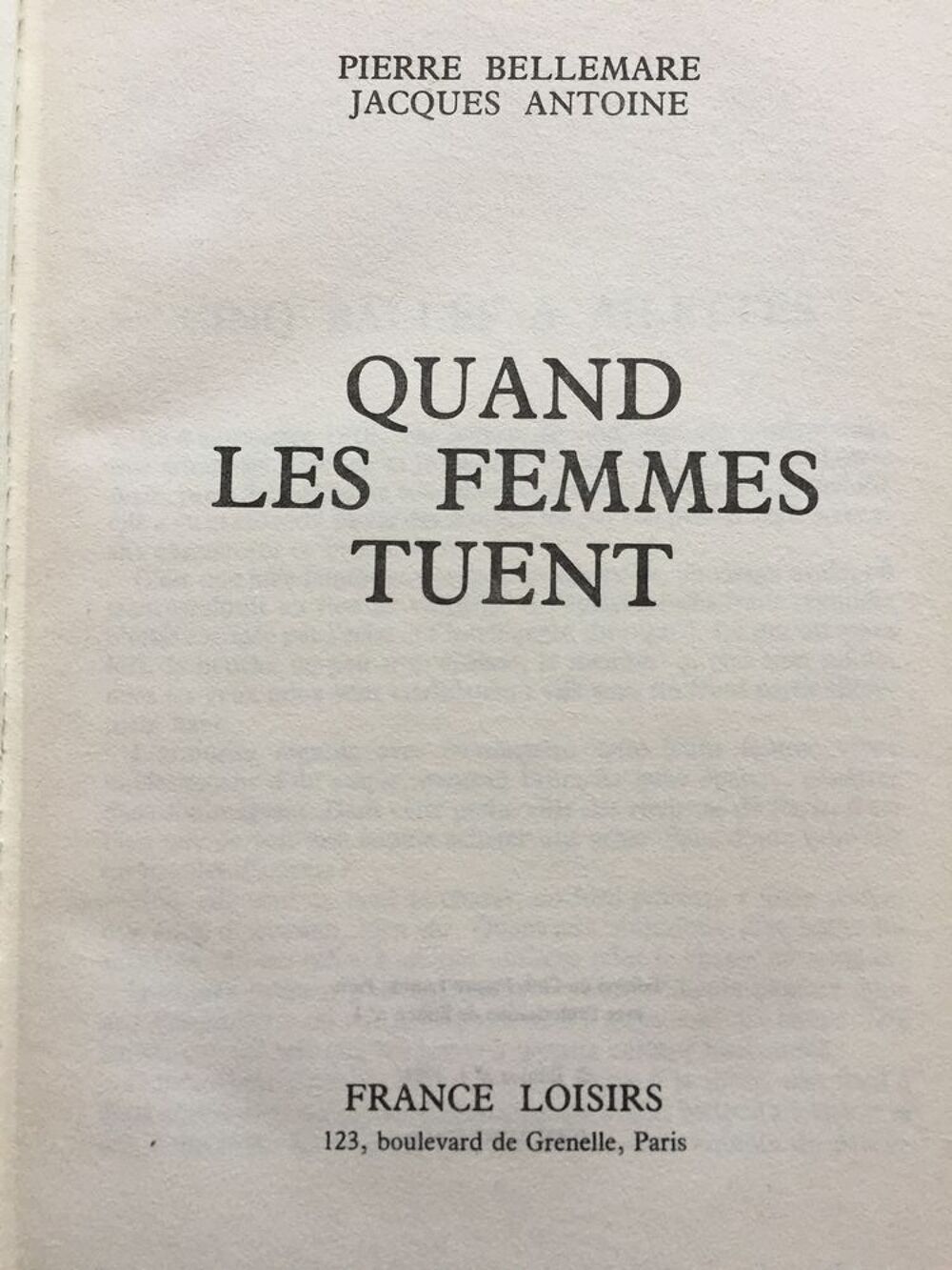 Quand les femmes tue Livres et BD