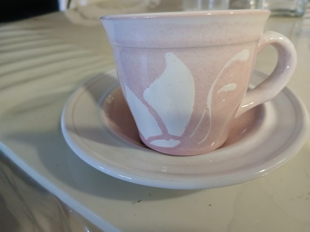 Service faience rose Papillon Cuisine