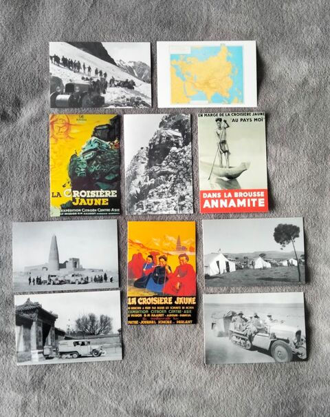 Lot de 10 cartes postales Croisière jaune Éditions Atlas 8.5 Villeurbanne (69)