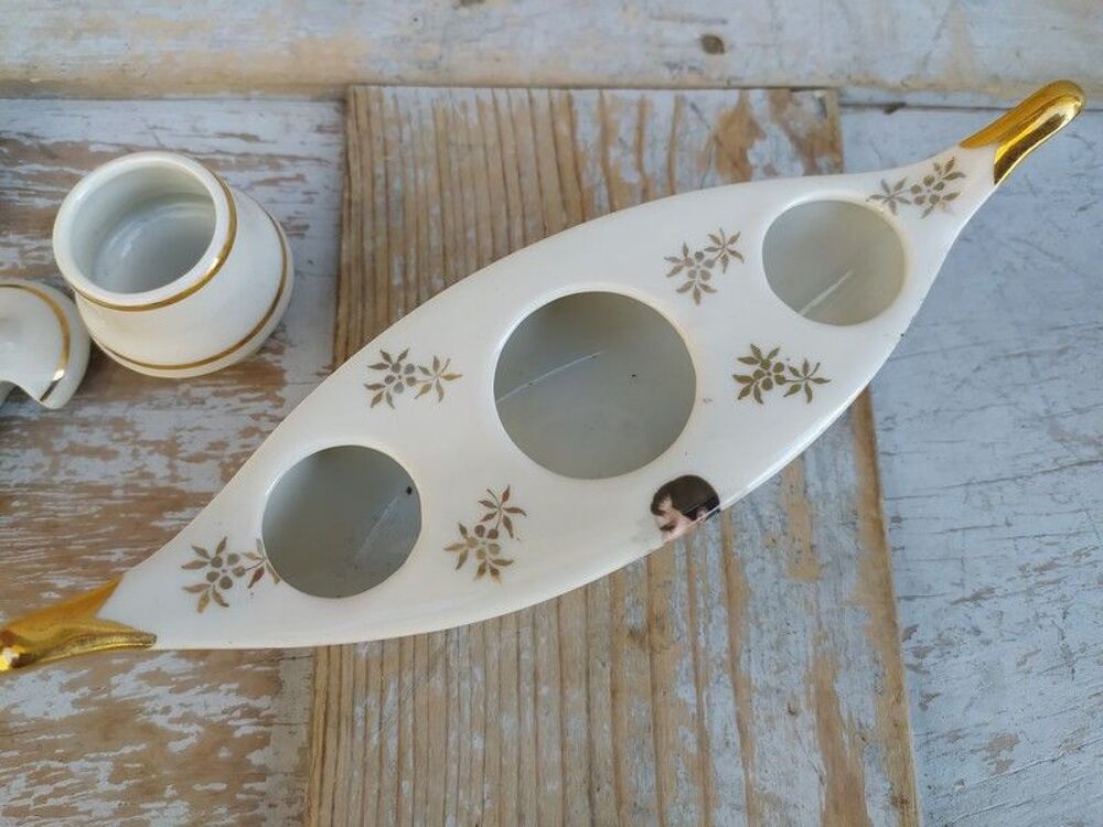 Service &agrave; Condiments Porcelaine Napol&eacute;on 1er Ajaccio Corse Décoration