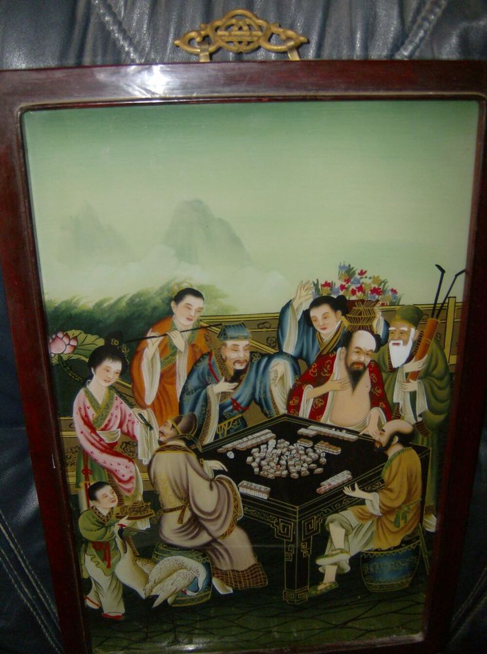 SUPERBE TABLEAU EGLOMISE""CHINE"" Décoration