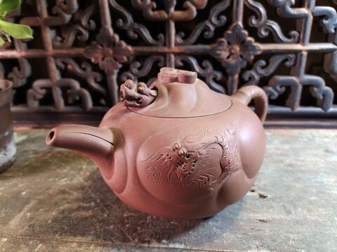 Ancienne Thire Cramique Chine Chinese Yixing Teapot 80 Loches (37)