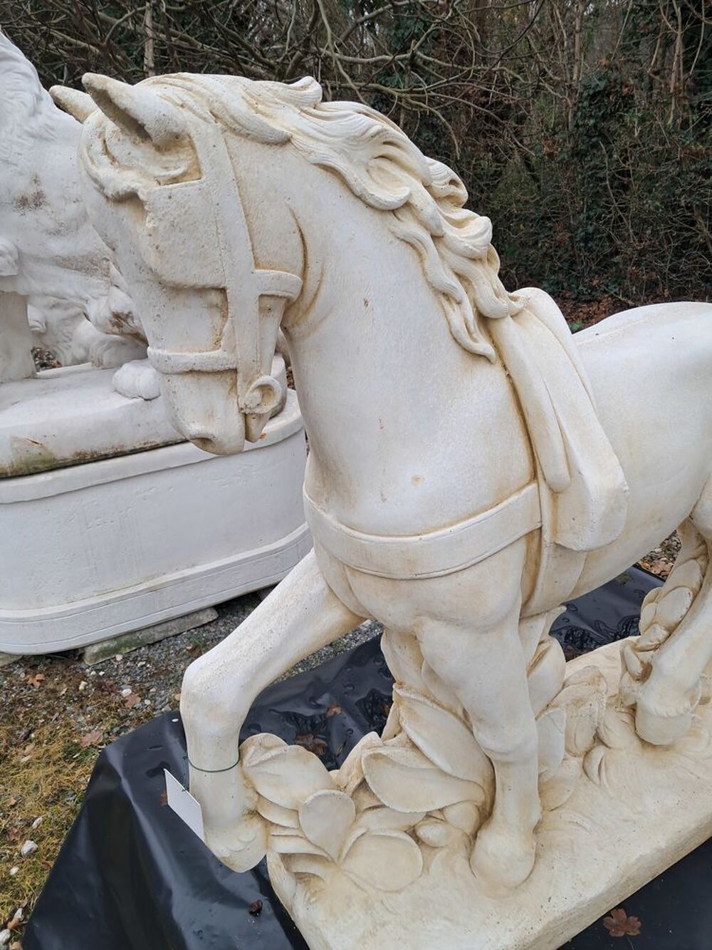 Statue cheval en pierre Décoration