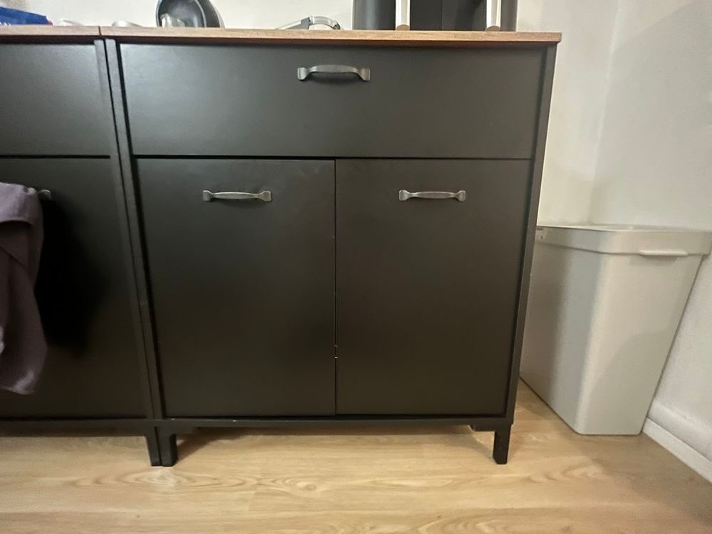 2 buffets noirs et bois Meubles