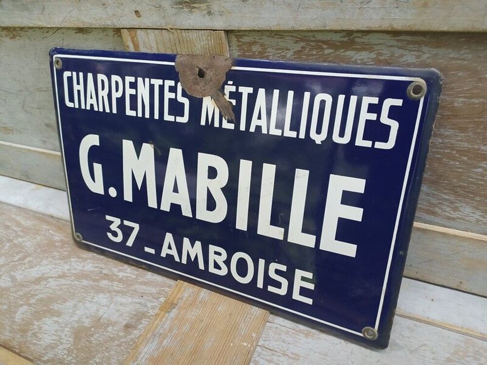 Plaque &Eacute;maill&eacute;e Charpentes M&eacute;talliques G. Mabille Amboise 
