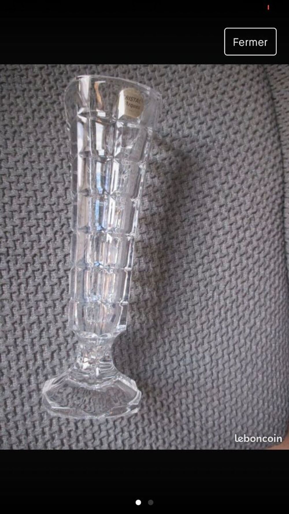ancien vase en cristal d?arques en parfait &eacute;tat Décoration