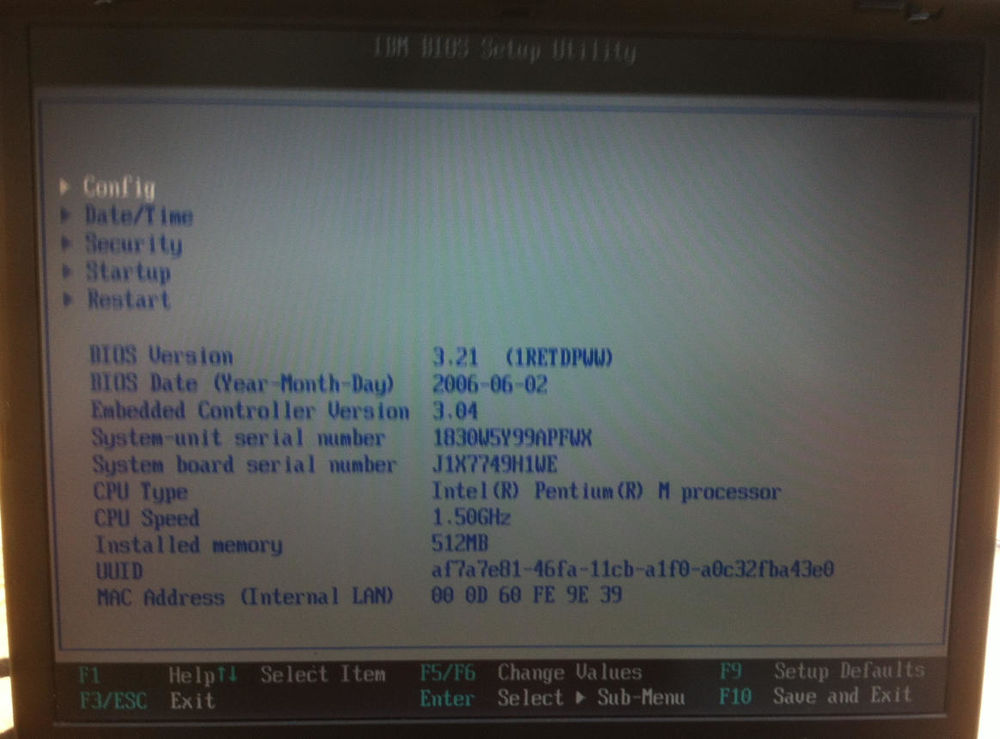 PC Portable retrogaming IBM R51 DVD graveur CD Windows 98 Matériel informatique