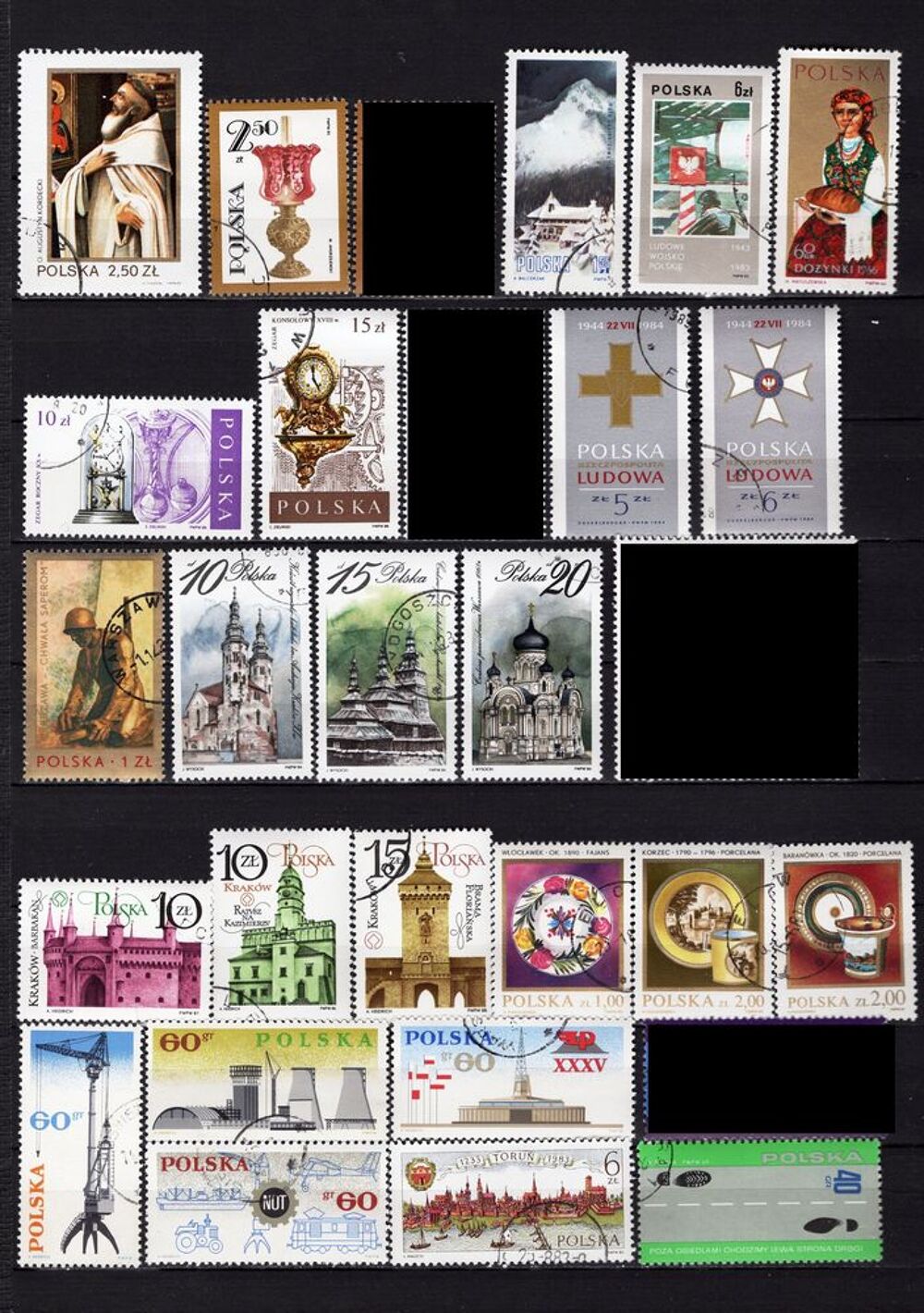 lot de 74 timbres de POLOGNE 