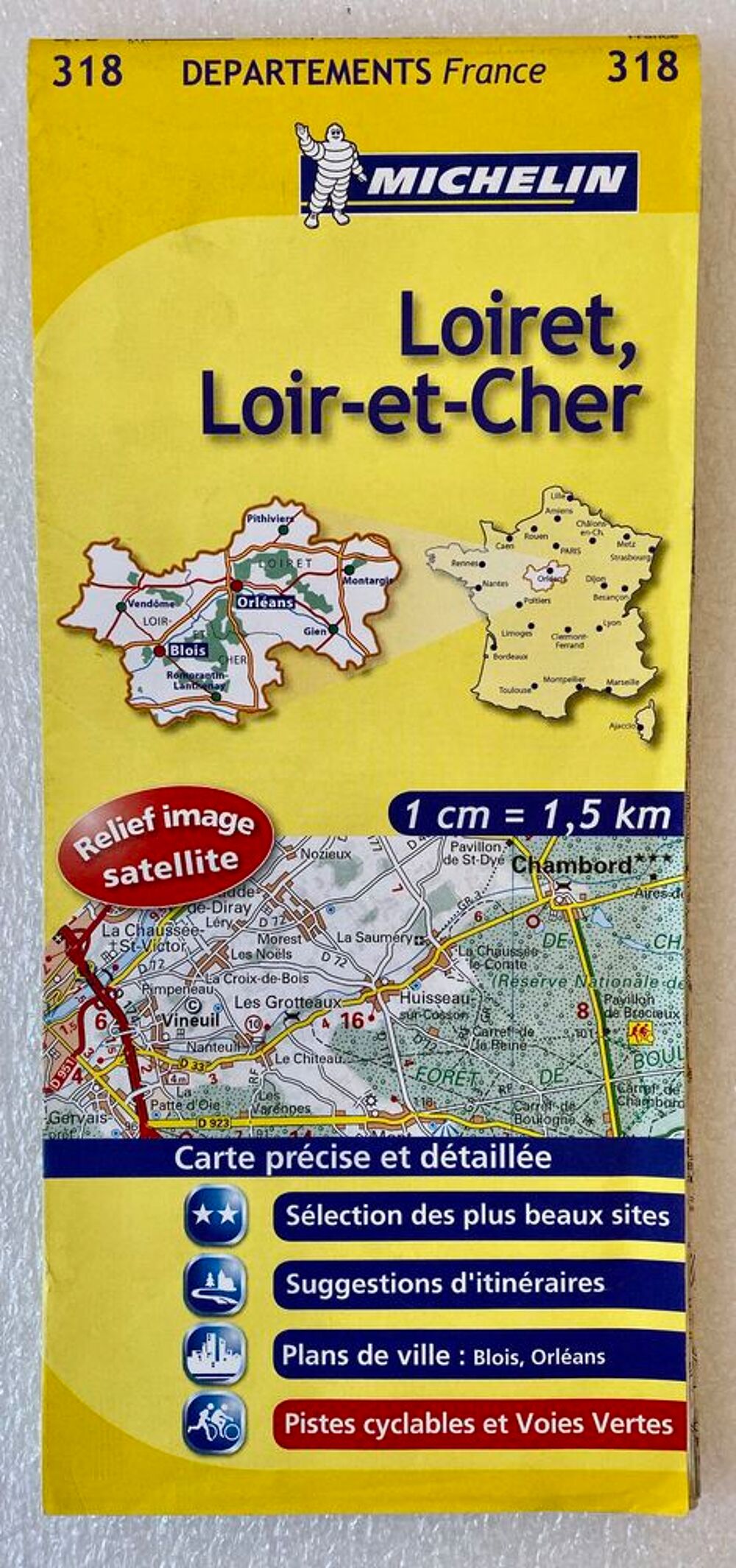 Carte routi&egrave;re d&eacute;partements Loiret - Loir et Cher N&deg; 318 Mi Livres et BD