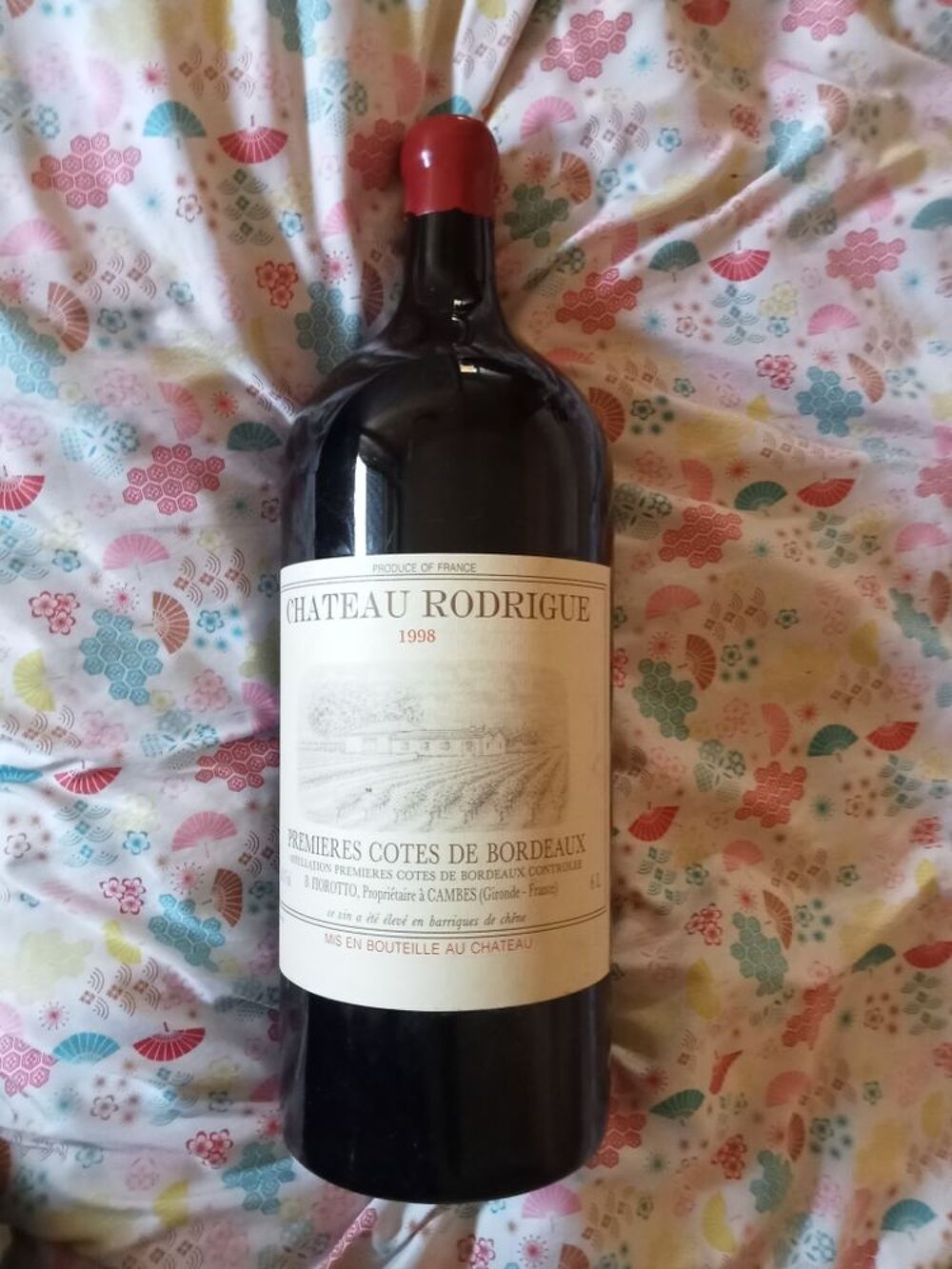 vin c&ocirc;tes de Bordeaux ch&acirc;teau Rodrigues 1998,6L Cuisine
