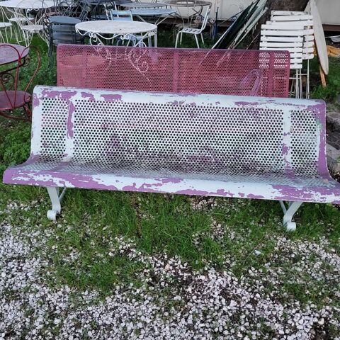 banc de jardin public fer forgé ancien 250 La Farlède (83)