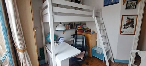 Lit enfant-adolescent/e sur�lev� blanc 103x210 cm hors tout 0 Paris 11 (75)