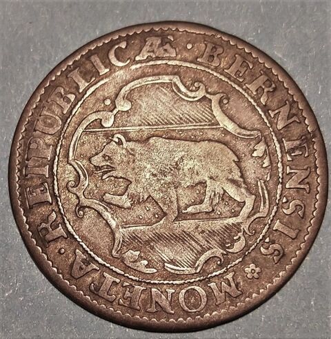 Monnaie Suisse 1753 Canton de Berne RARE Billon 1/2 Batzen 29 Rouen (76)