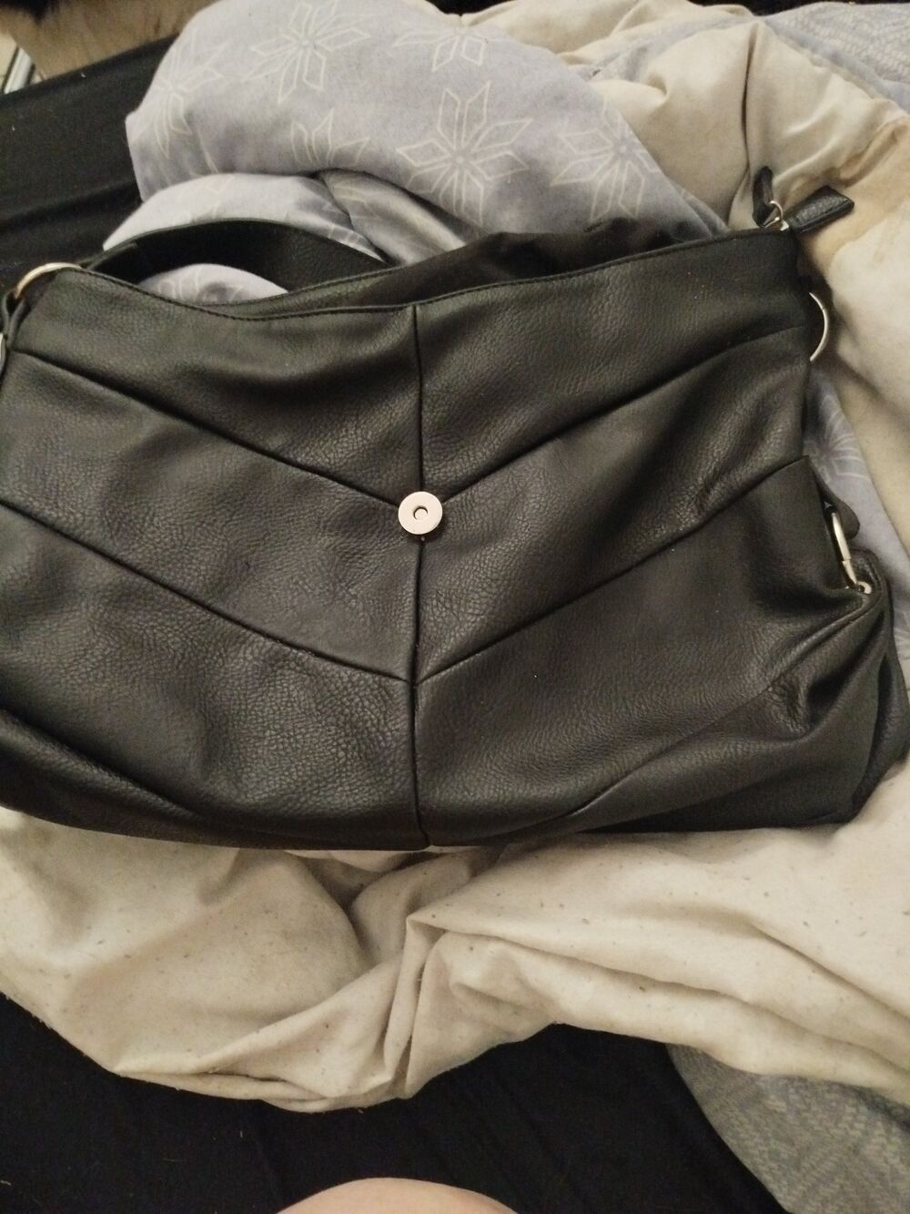 Sac &agrave; main en cuir noir Maroquinerie