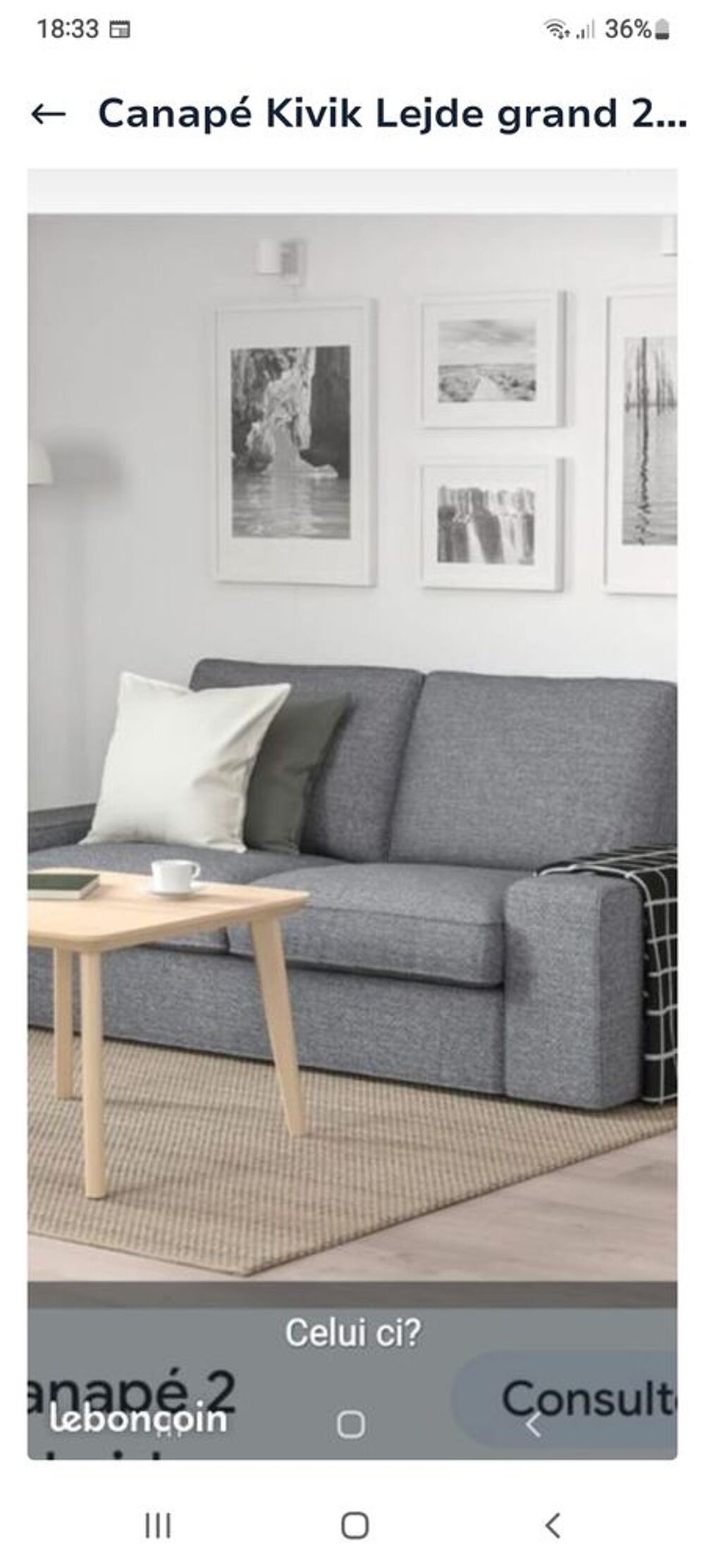CANAPE KIVIK LEJDE 2/3 places hyper confort 190 cm
Meubles