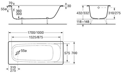 Baignoire neuve perc�e Roca Contesa 170 x 70 0 Sarlat-la-Can�da (24)