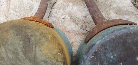 Casserole cuivre du 19me sicle 50 Auvers-Saint-Georges (91)